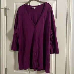 EUC 2X Isaac Mizrahi Live Purple Cardigan